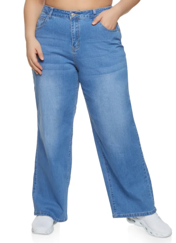 Plus Size WAX Straight Leg Jeans sold by Rainbow
