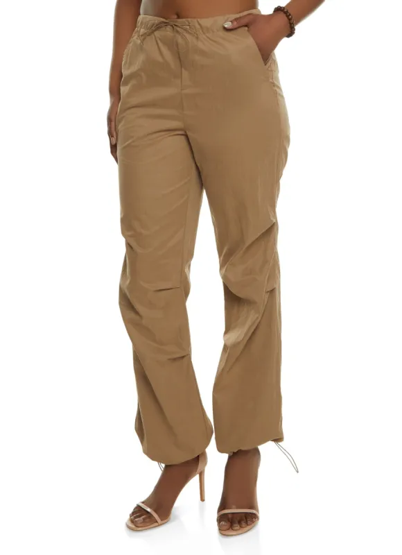 Nylon Drawstring Hem Parachute Pants sold by Rainbow