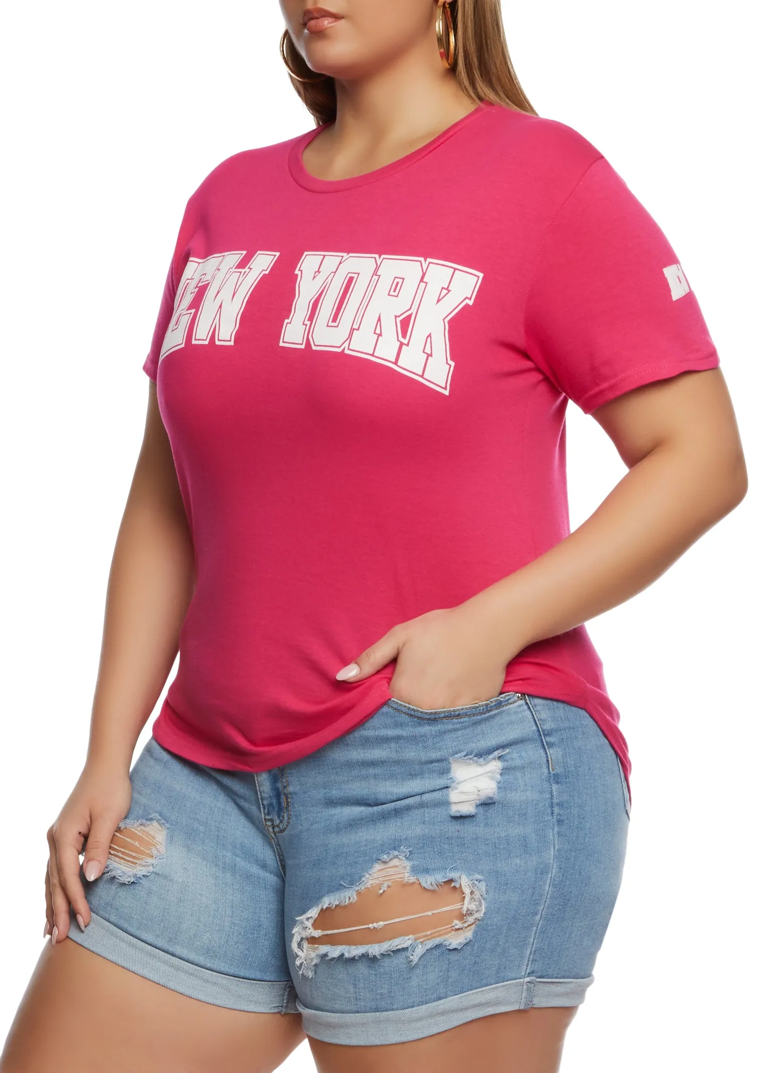 Plus Size New York Crew Neck Tee sold by Rainbow product image thumbnail 2