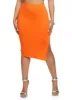 Haute Monde High Waist Slit Midi Skirt sold by Rainbow