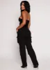 Daisy Solid Strapless Cargo Denim Jumpsuit sold by Rainbow