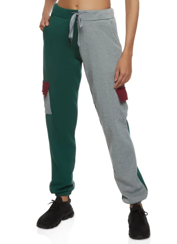 Color Block Cargo Pocket Joggers sold by Rainbow