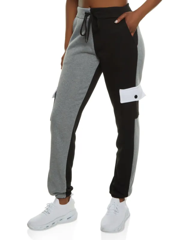 Color Block Cargo Pocket Joggers sold by Rainbow