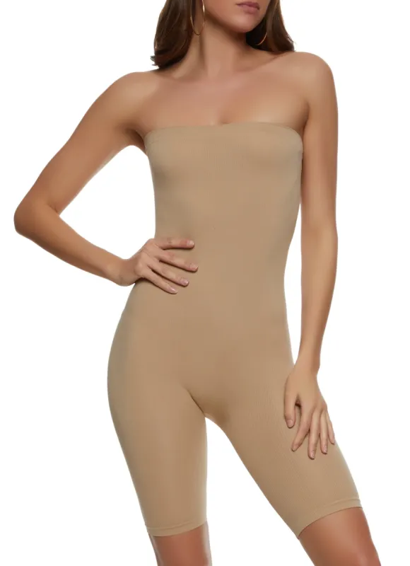 Seamless Ribbed Strapless Romper sold by Rainbow