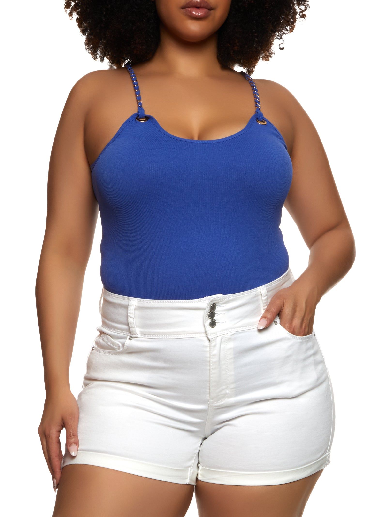 Plus Size Body Contour Chain Strap Cami Bodysuit sold by Rainbow product image thumbnail 2