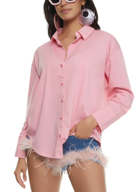 Solid Button Front Tunic Shirt sold by Rainbow