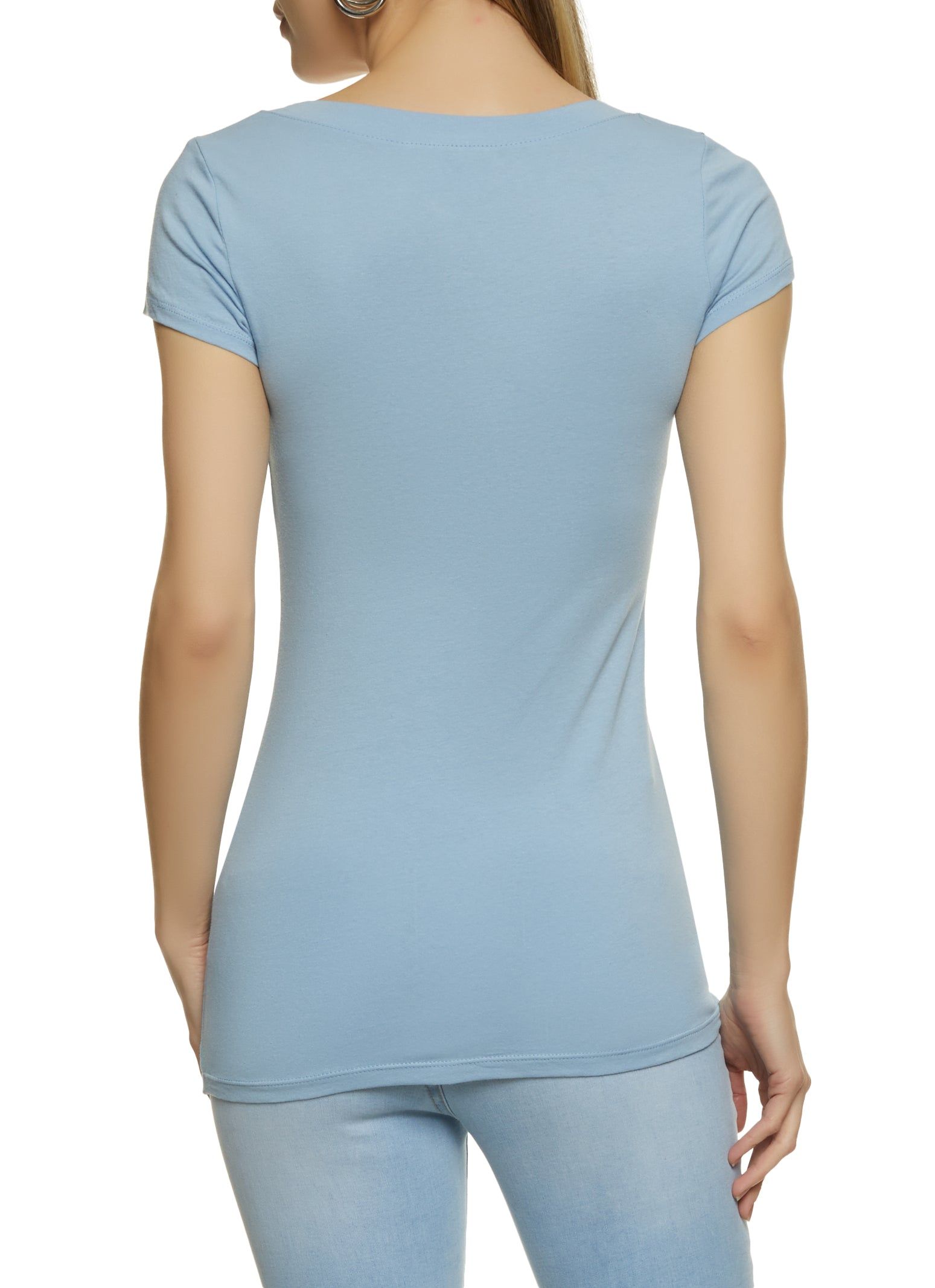 V Neck Short Sleeve T Shirt sold by Rainbow product image thumbnail 2
