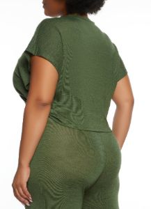 Plus Size Brushed Knit Dolman Sleeve Top sold by Rainbow