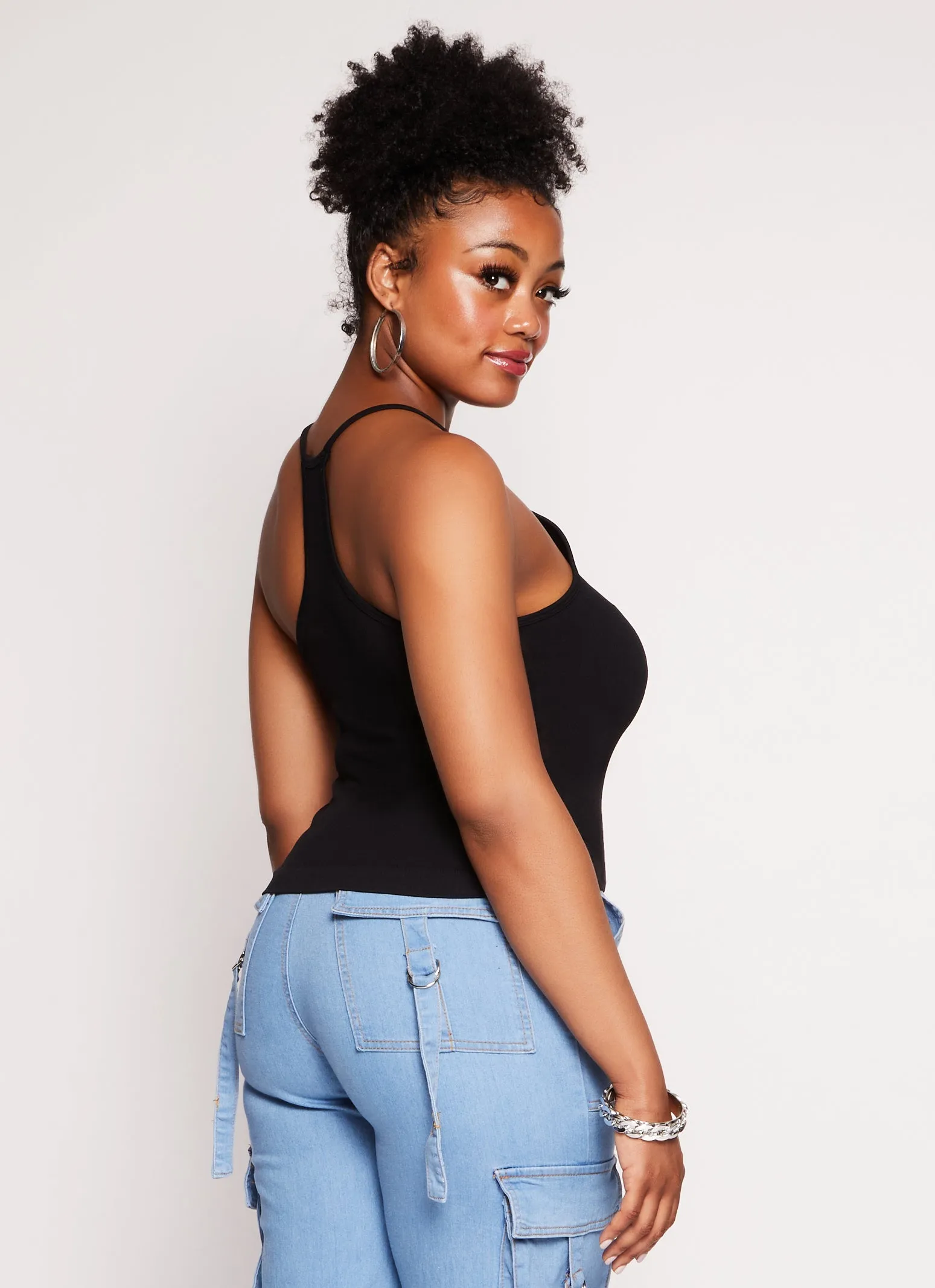 Plus Size Seamless Racerback High Neck Tank Top sold by Rainbow product image thumbnail 3