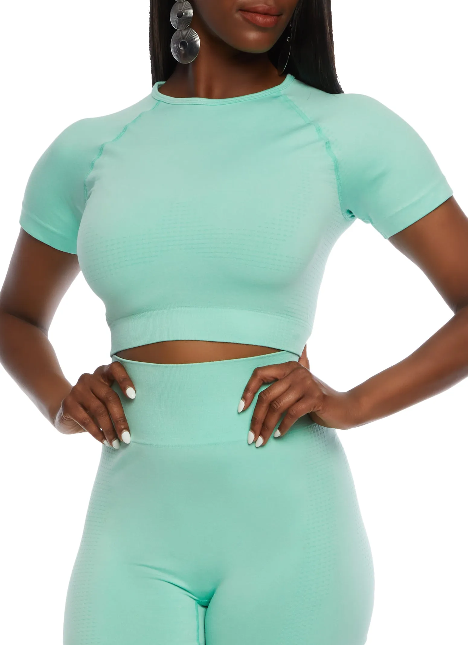 Seamless Crew Neck Crop Top sold by Rainbow