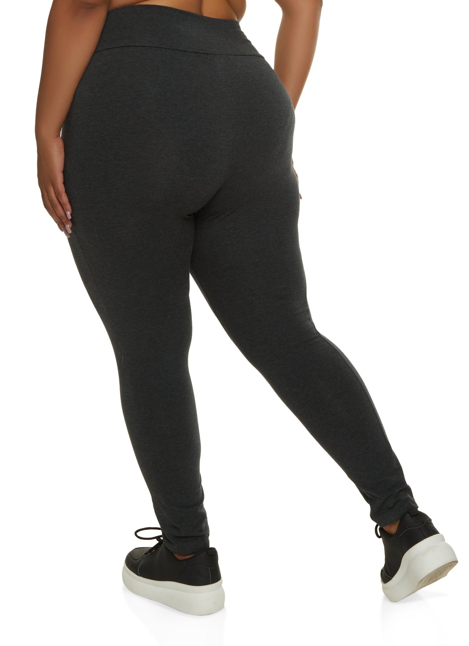 Plus Size Solid High Waist Cell Phone Pocket Leggings sold by Rainbow product image thumbnail 2