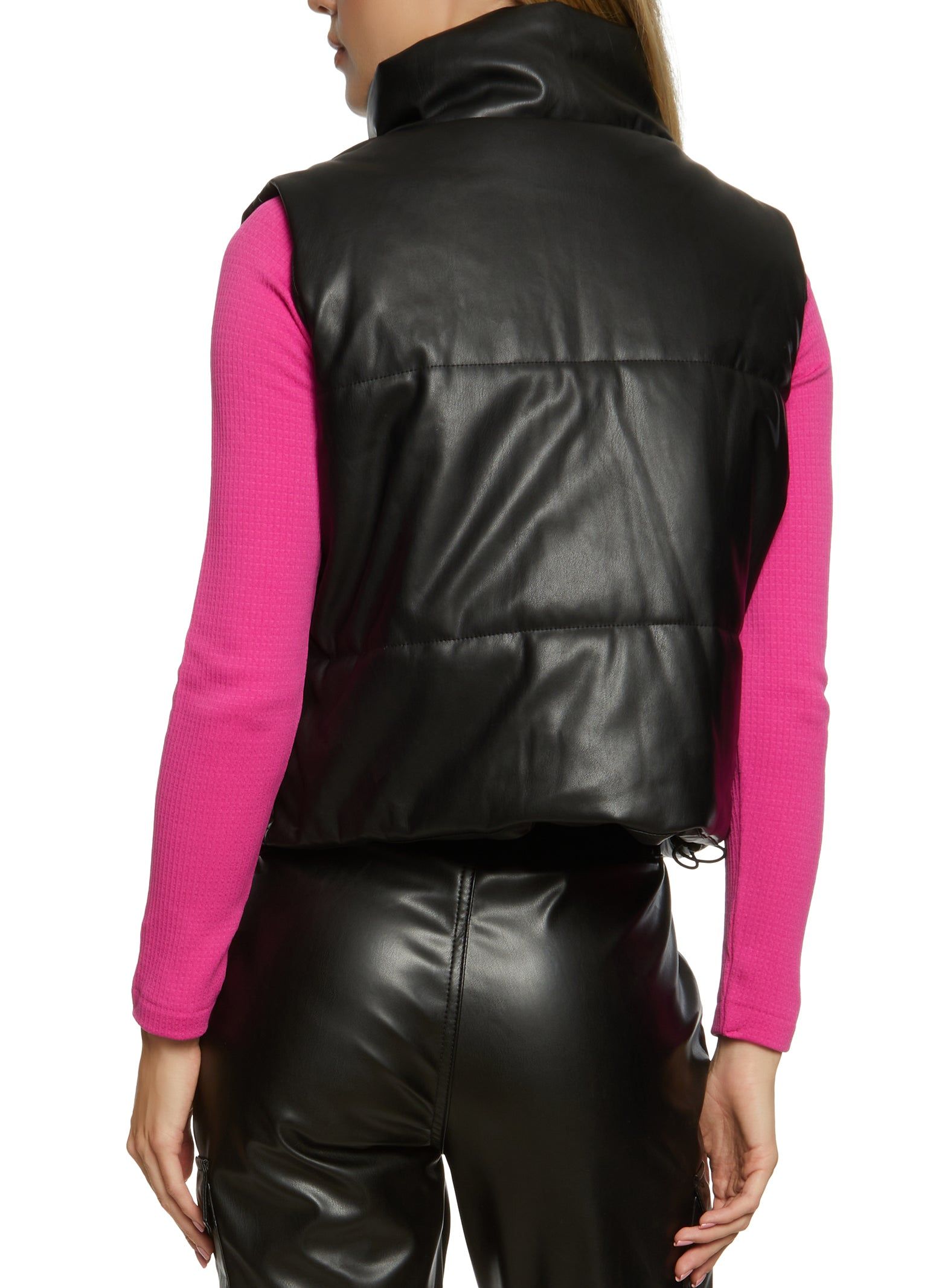 Faux Leather Puffer Vest sold by Rainbow product image thumbnail 3