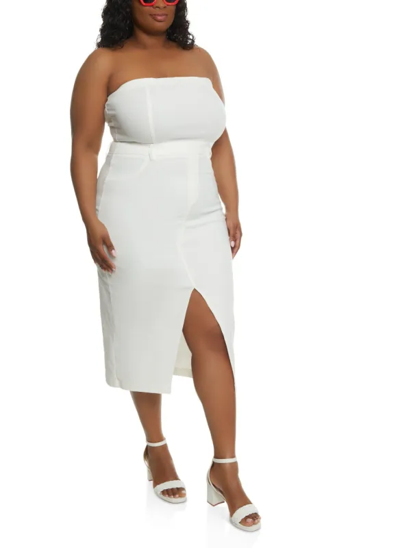 Plus Size Hyperstretch Bandeau Midi Dress sold by Rainbow