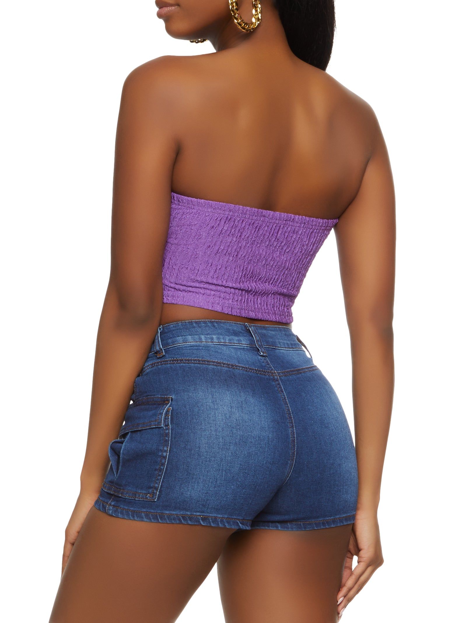 Textured Knit Sharkbite Hem Tube Top sold by Rainbow product image thumbnail 2