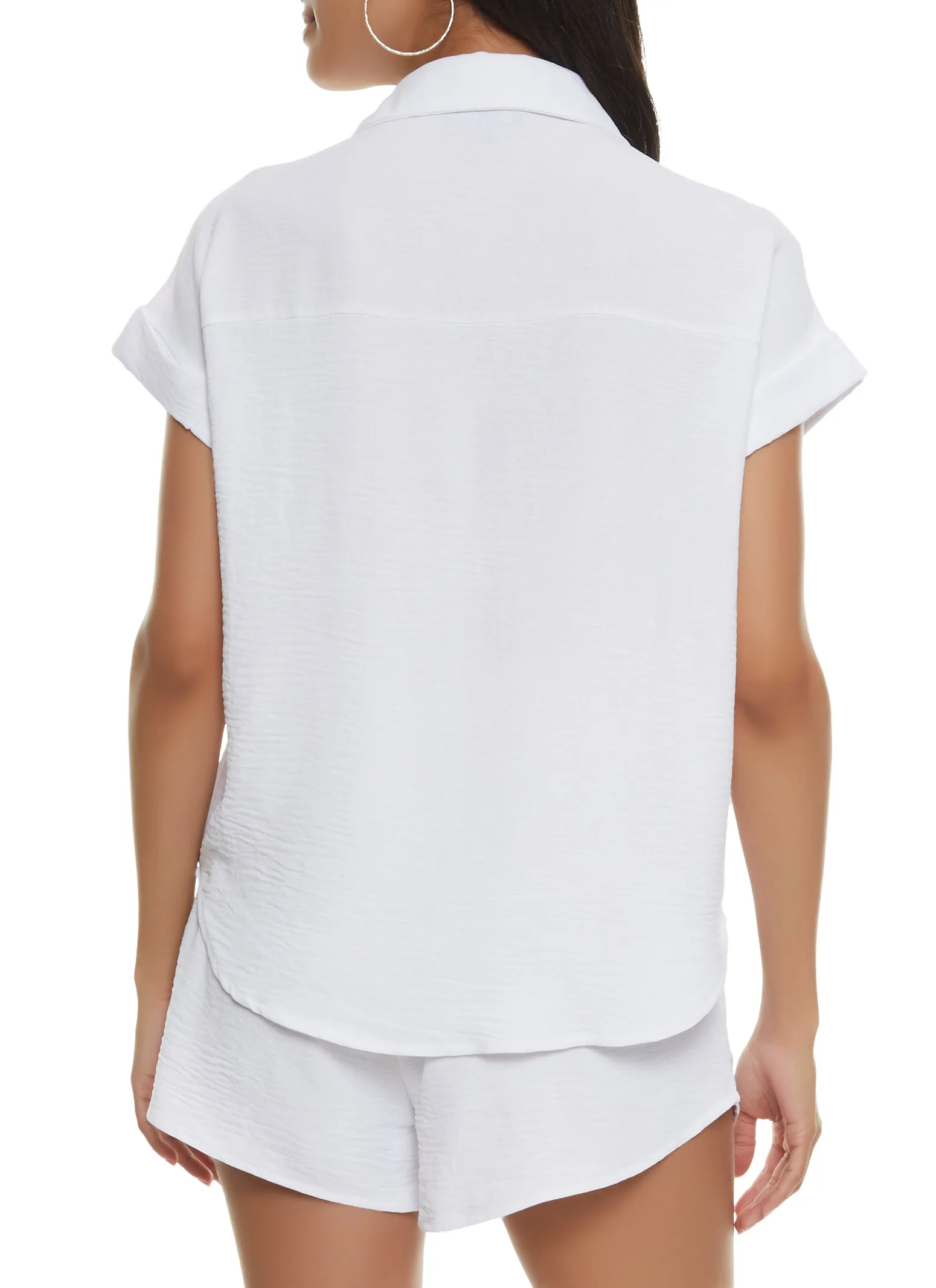 Airy Crepe Knit Button Front Shirt sold by Rainbow product image thumbnail 3