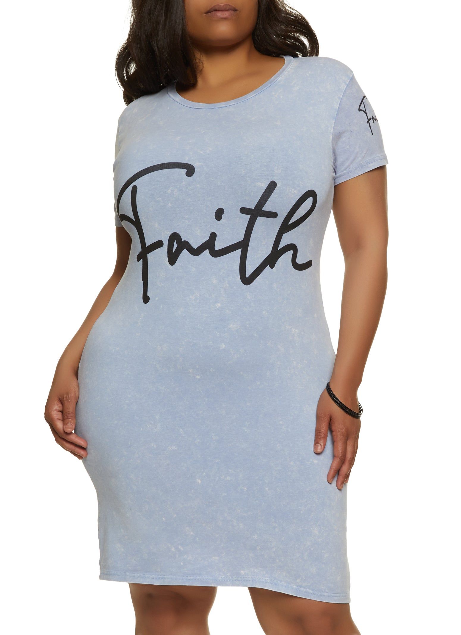 Plus Size Faith Graphic Midi T Shirt Dress sold by Rainbow