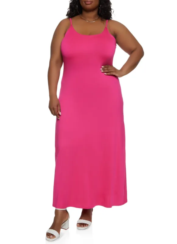 Plus Size Scoop Neck Cami Maxi Dress sold by Rainbow