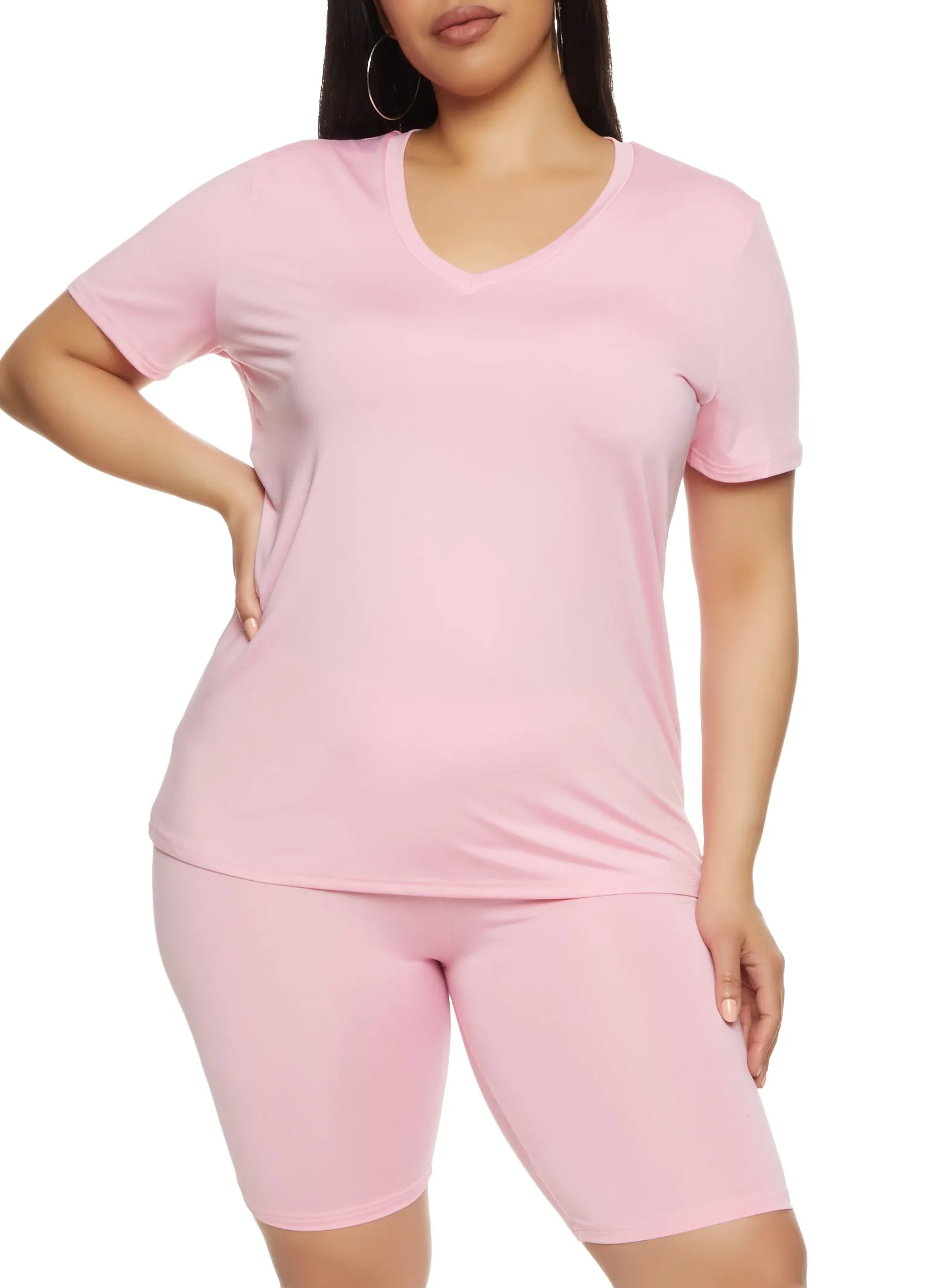 Plus Size Daisy Soft Knit V Neck T Shirt sold by Rainbow product image thumbnail 2