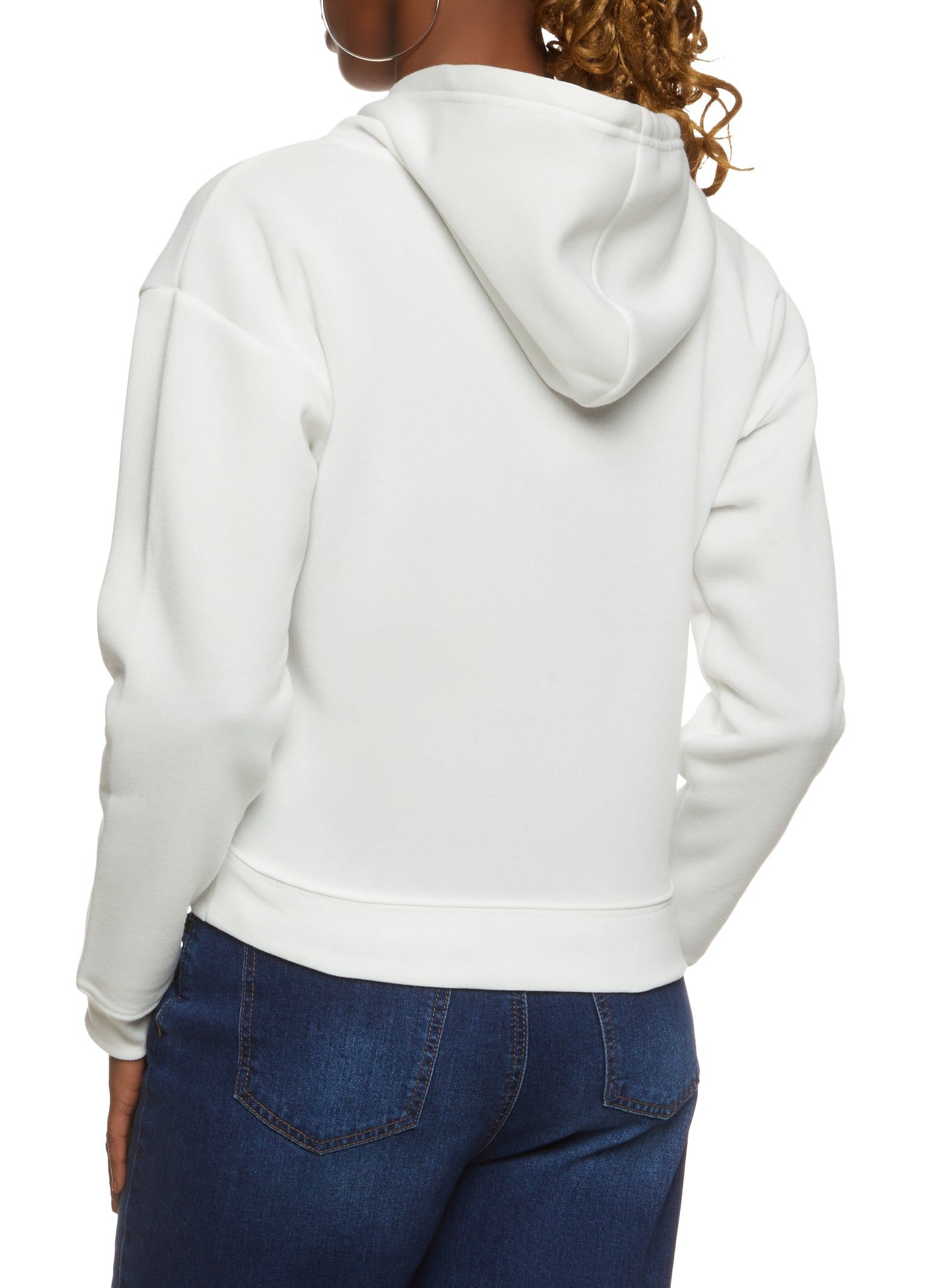 Fleece Solid Zip Front Hoodie sold by Rainbow product image thumbnail 2
