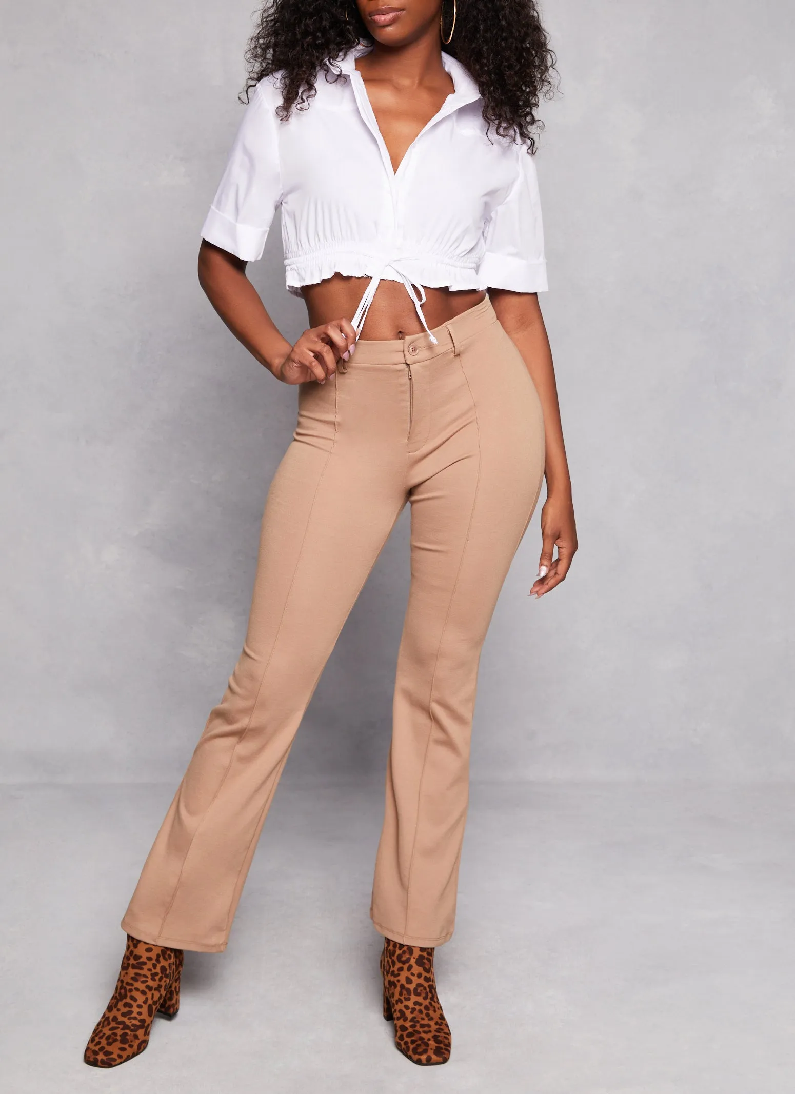 Pintuck High Waist Dress Pants sold by Rainbow