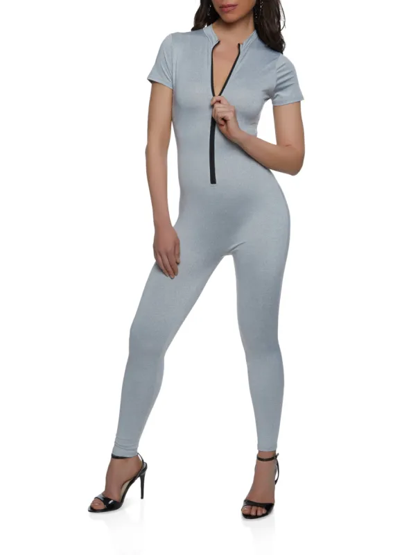Daisy Zip Front Short Sleeve Catsuit sold by Rainbow