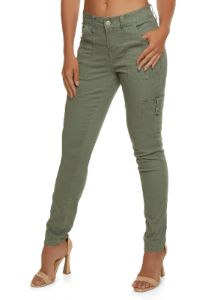 Twill Skinny Leg Cargo Pants sold by Rainbow