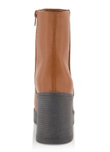 Side Zip Square Toe Block Heel Booties sold by Rainbow