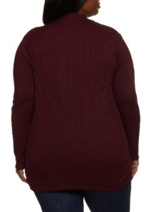 Plus Size Ribbed Knit Pocket Cardigan sold by Rainbow