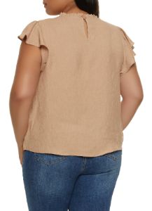 Plus Size Crochet Detail Yoke Blouse sold by Rainbow