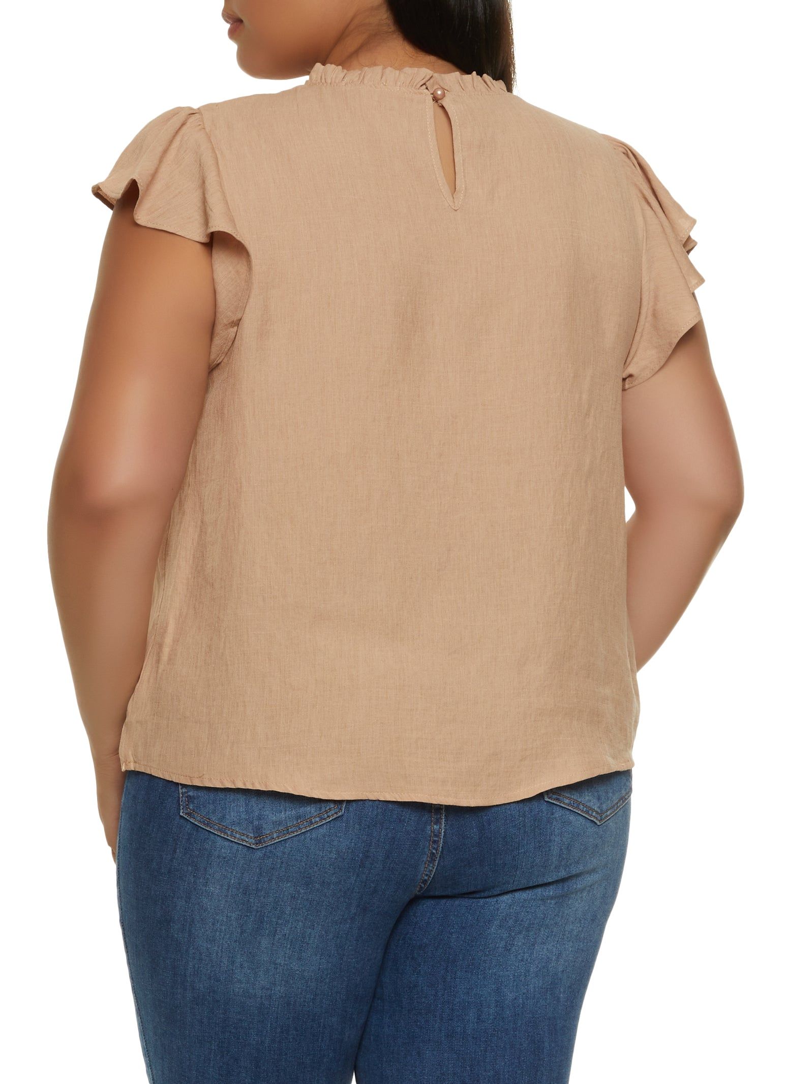 Plus Size Crochet Detail Yoke Blouse sold by Rainbow product image thumbnail 2