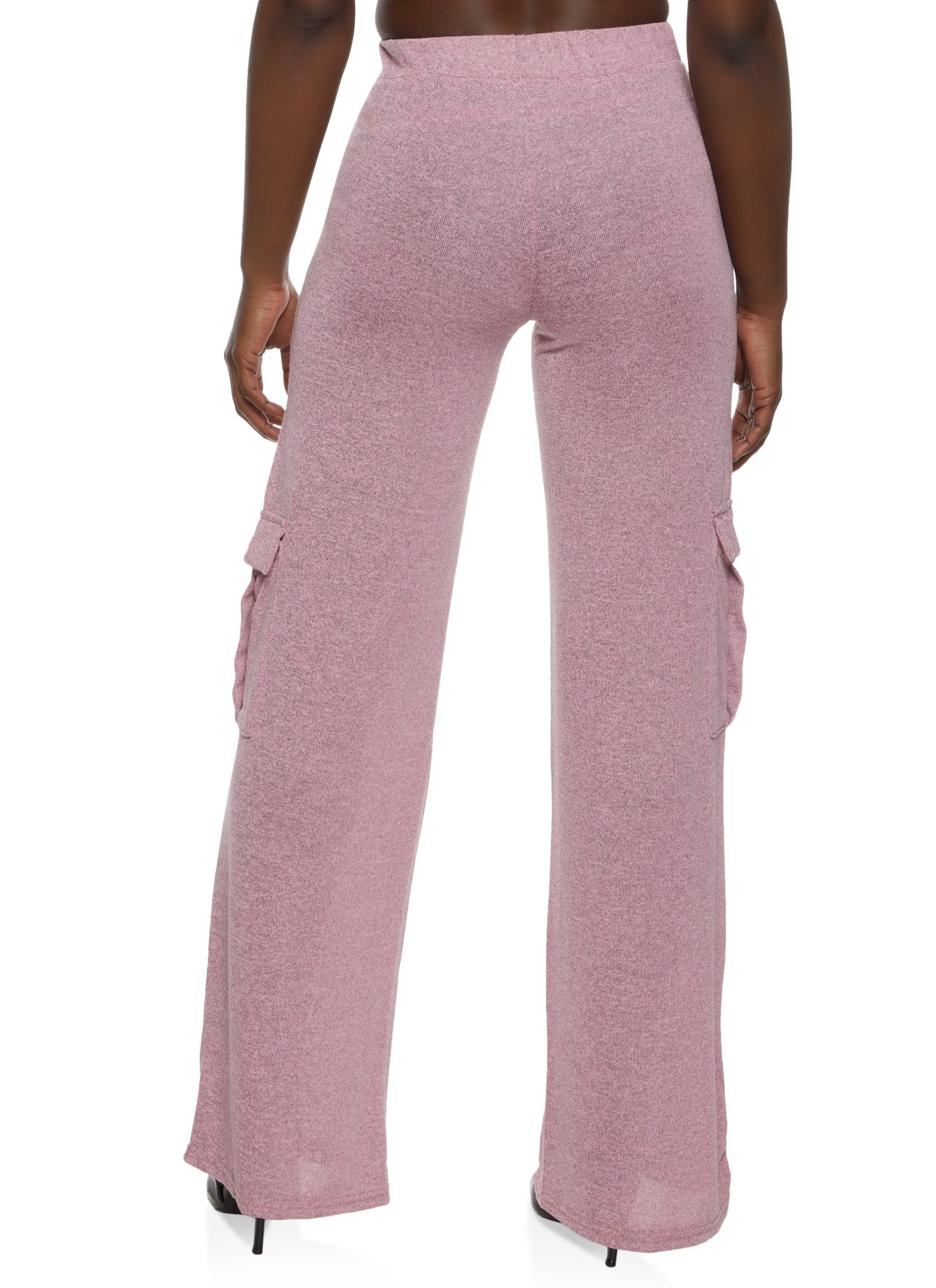 Brushed Knit Cargo Pocket Wide Leg Pants sold by Rainbow product image thumbnail 2