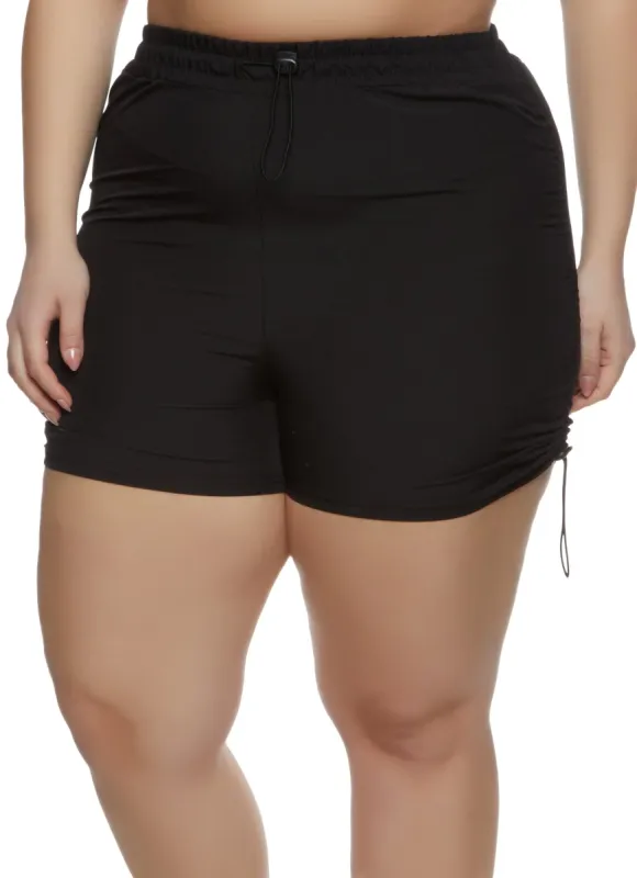 Plus Size Ruched Side Toggle Drawstring Shorts sold by Rainbow
