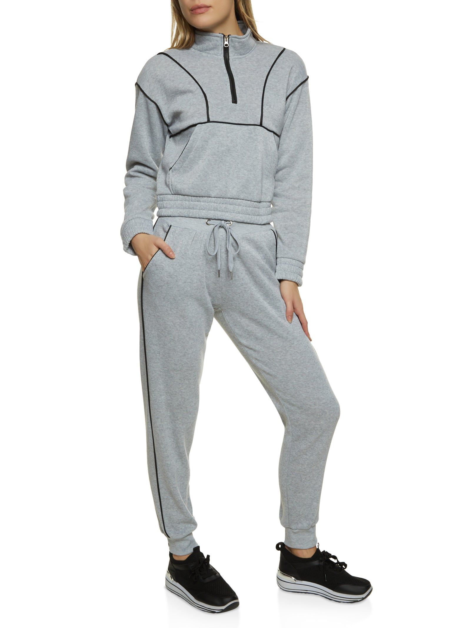 Contrast Piping Half Zip Sweatshirt sold by Rainbow product image thumbnail 2