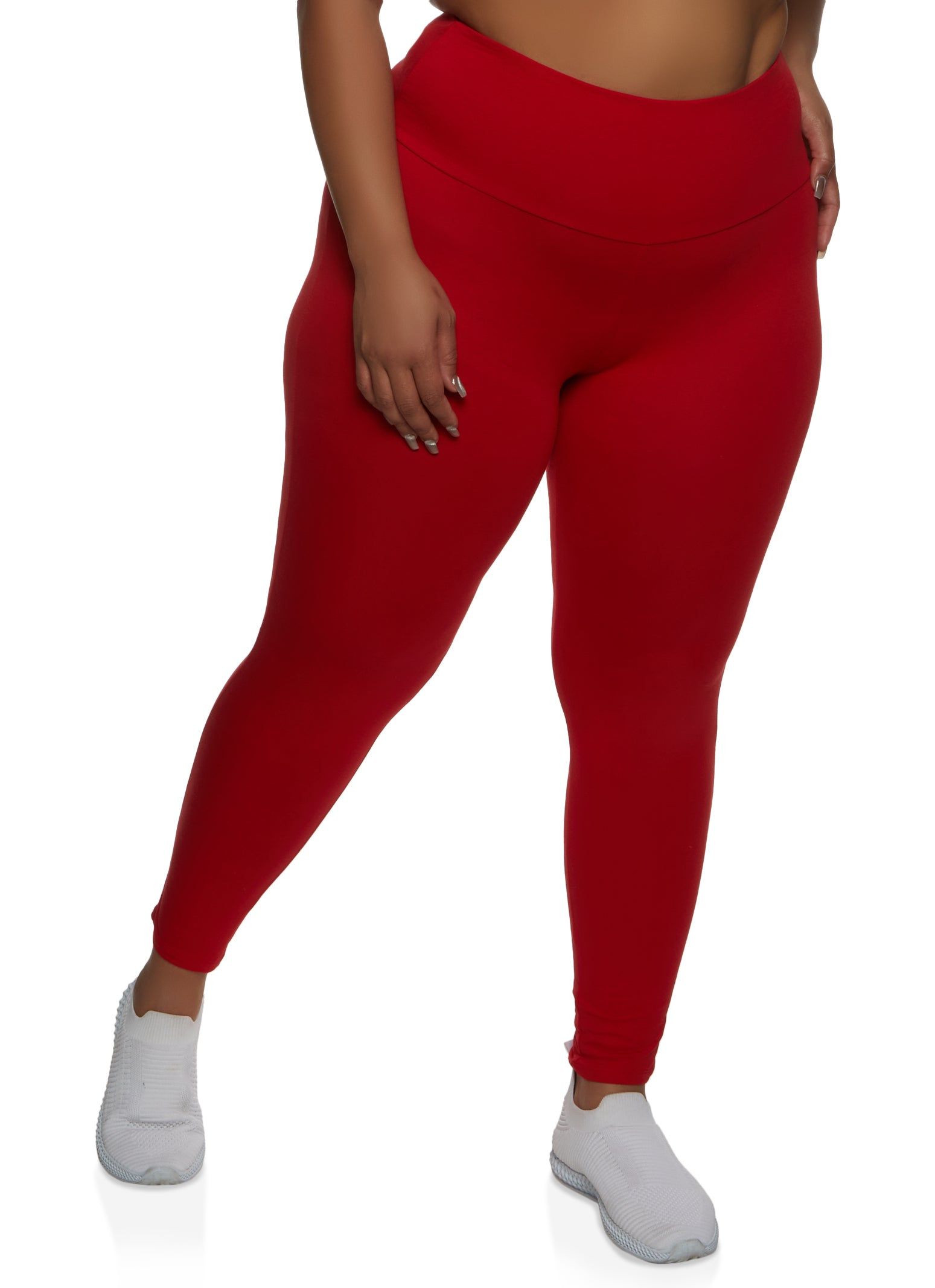 Plus Size Basic Waistband Leggings sold by Rainbow