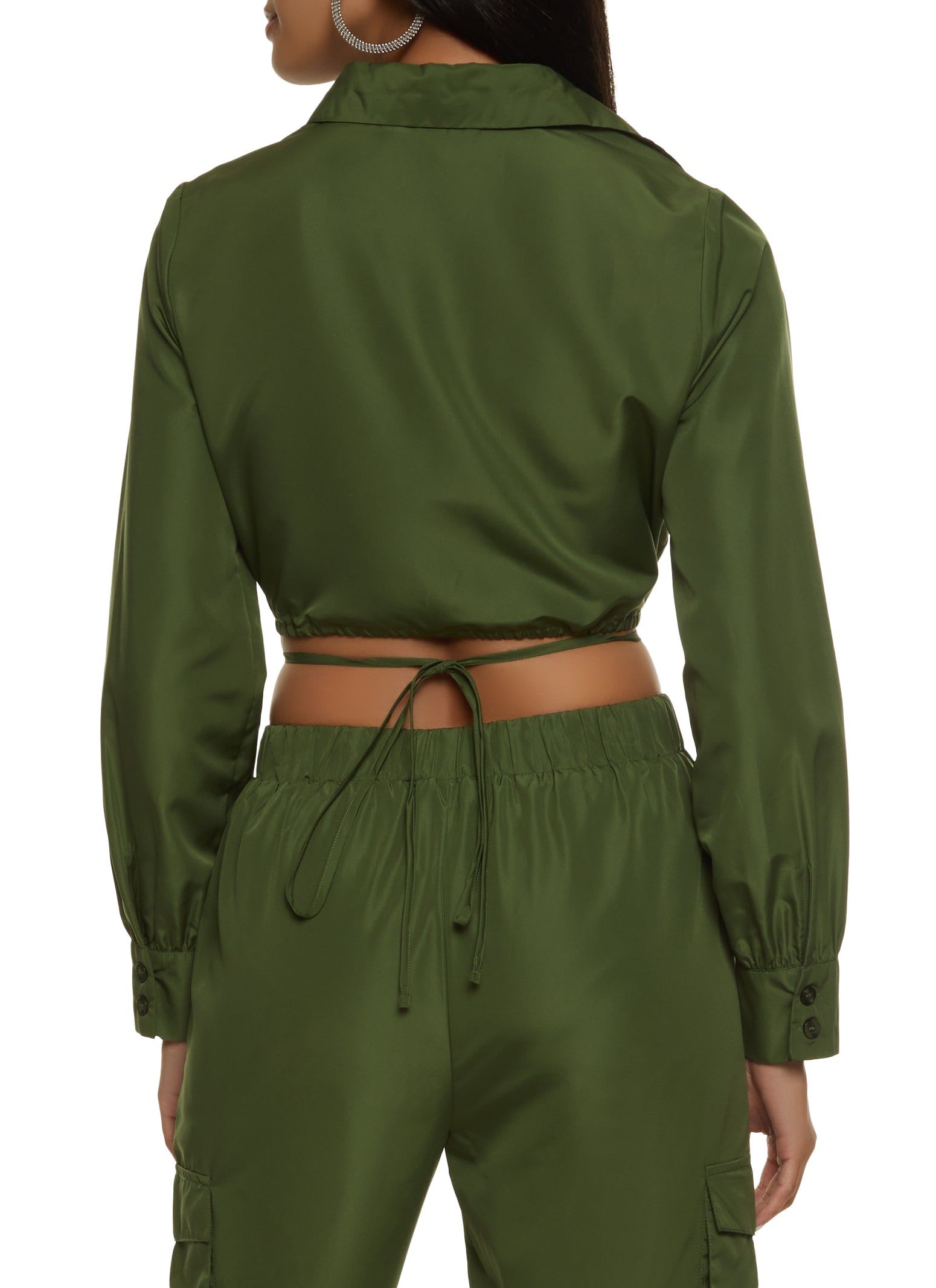 Nylon Tie Back Cropped Shirt sold by Rainbow product image thumbnail 3