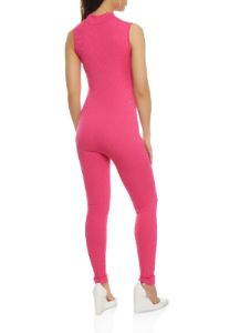Mock Neck Zip Front Sleeveless Catsuit sold by Rainbow