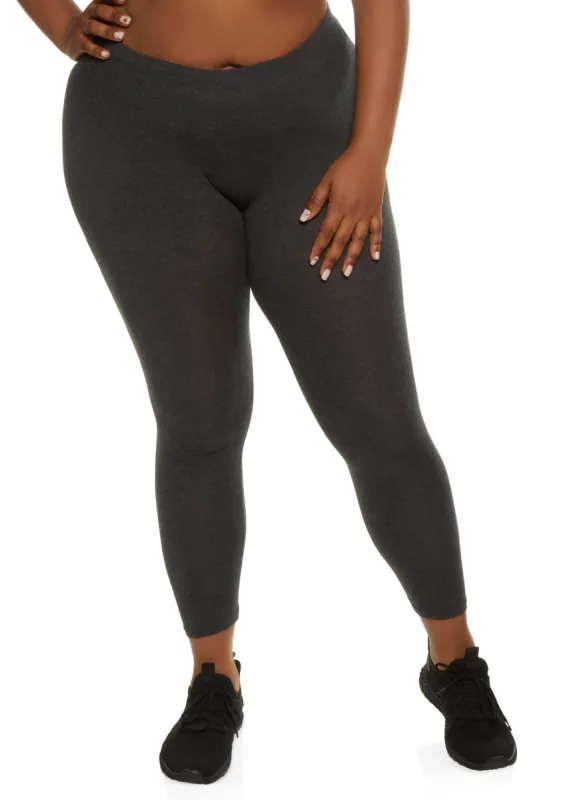Plus Size Basic High Rise Leggings sold by Rainbow