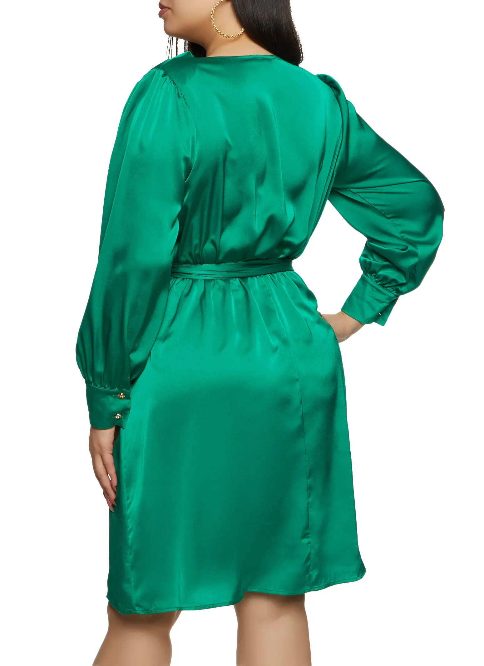 Plus Size Haute Monde Satin Tie Waist Wrap Dress sold by Rainbow product image thumbnail 3