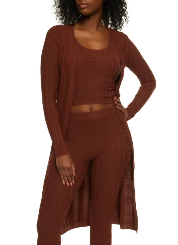 Textured Knit Greek Key Duster sold by Rainbow