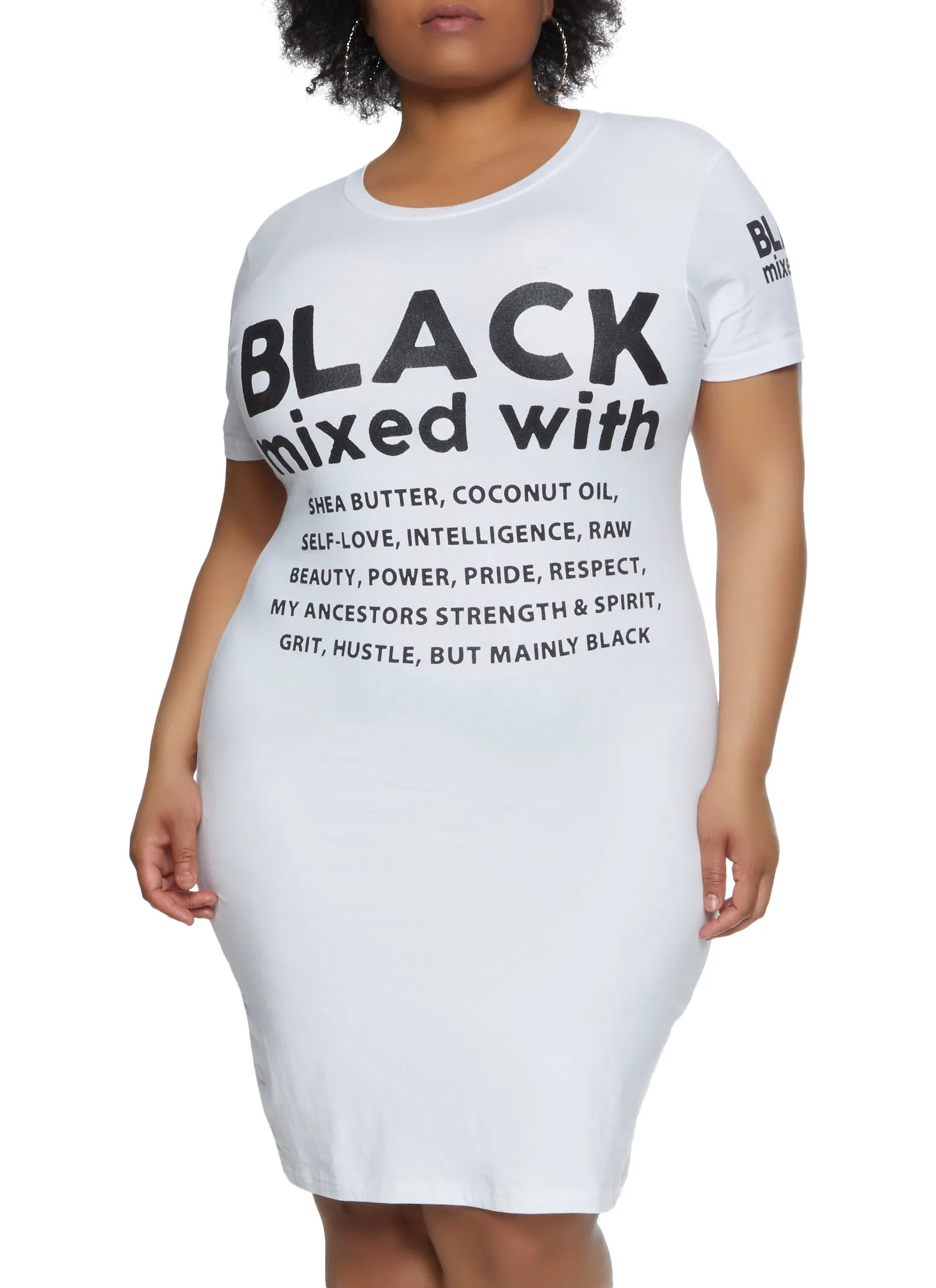 Plus Size Black Mixed With Graphic T Shirt Dress sold by Rainbow product image thumbnail 2
