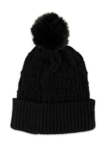 Studded Rhinestone Pom Pom Beanie sold by Rainbow