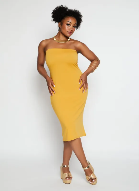 Plus Size Basic Midi Tube Dress sold by Rainbow
