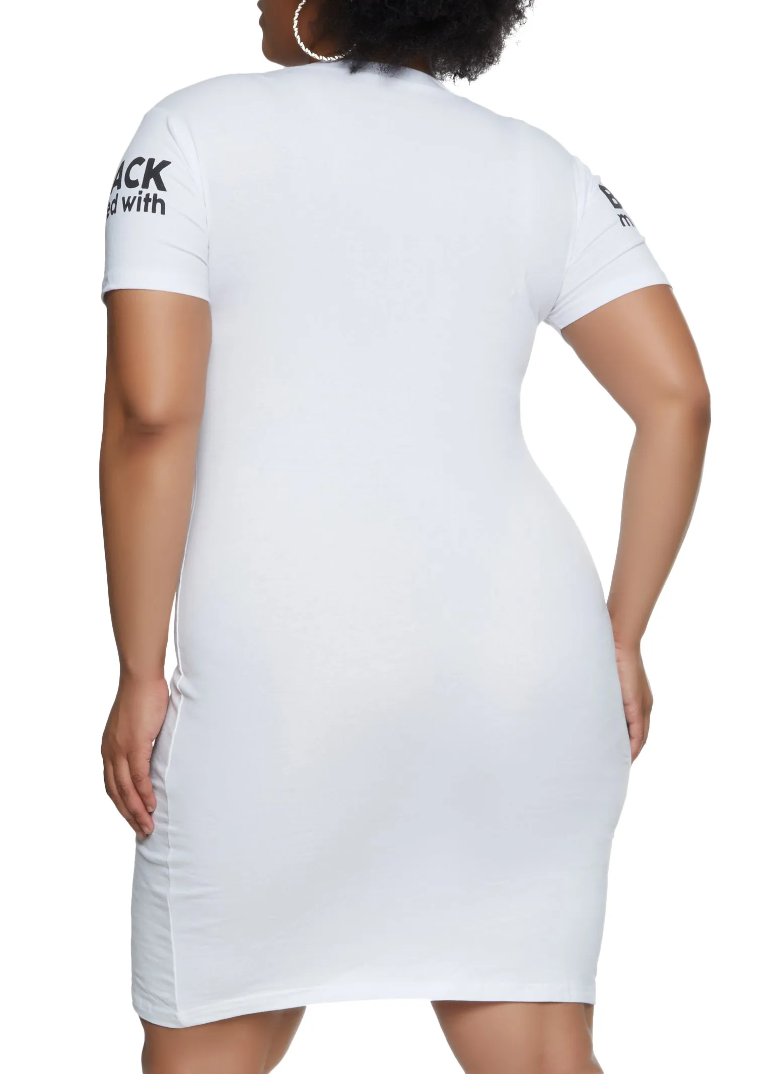 Plus Size Black Mixed With Graphic T Shirt Dress sold by Rainbow product image thumbnail 3