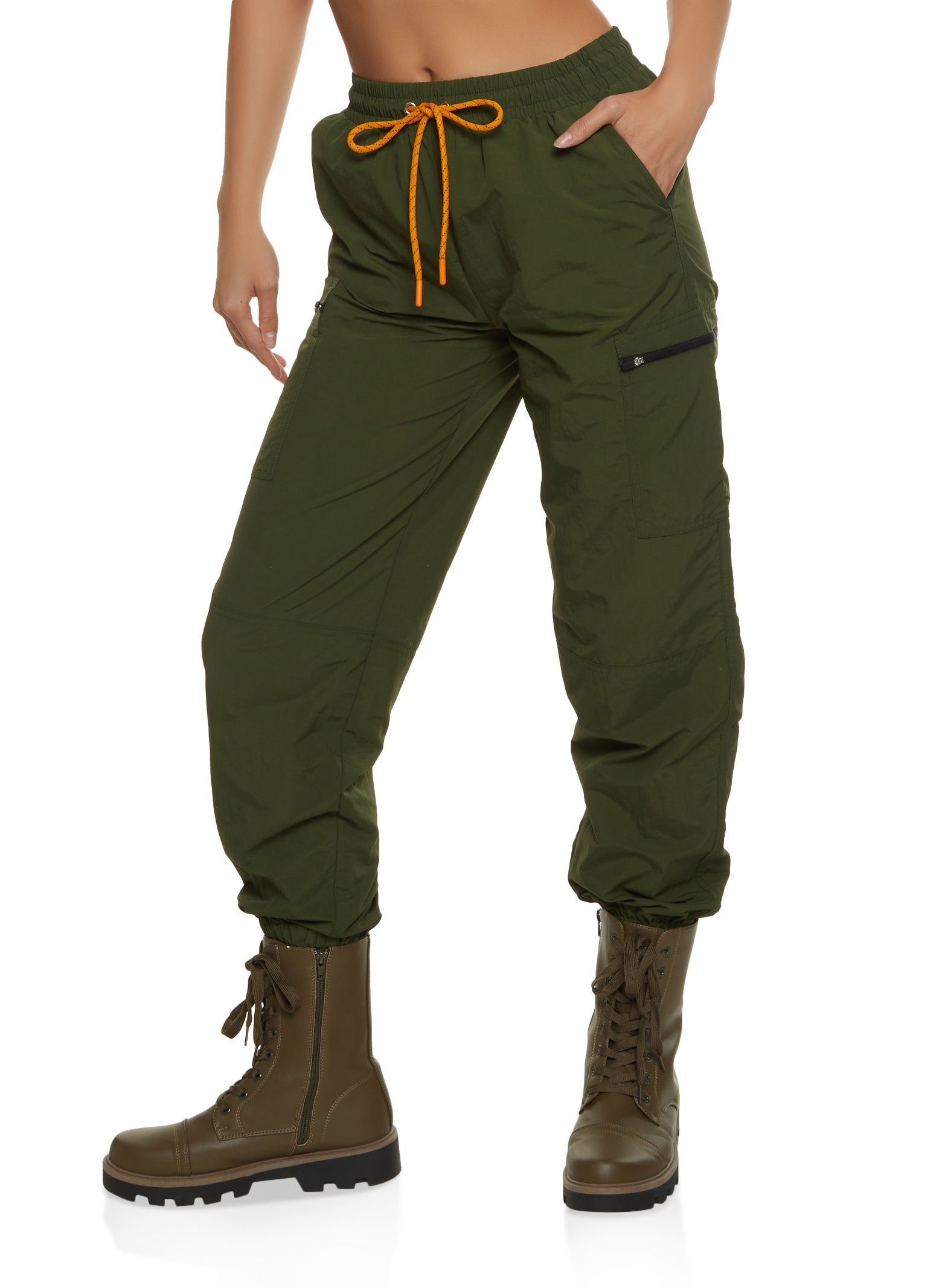 Nylon Side Zip Pocket Joggers sold by Rainbow