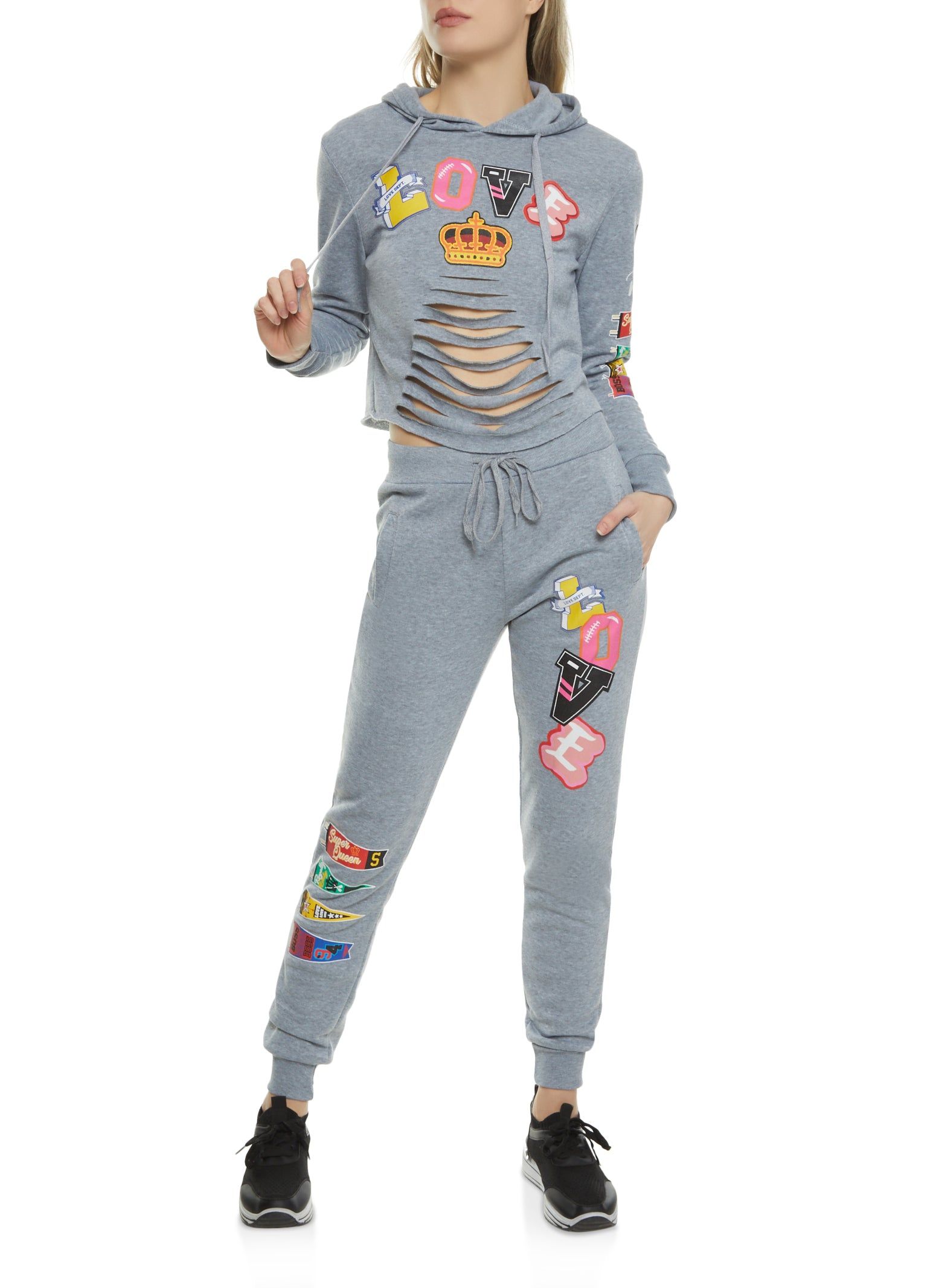 Slashed Love Graphic Hoodie sold by Rainbow product image thumbnail 2