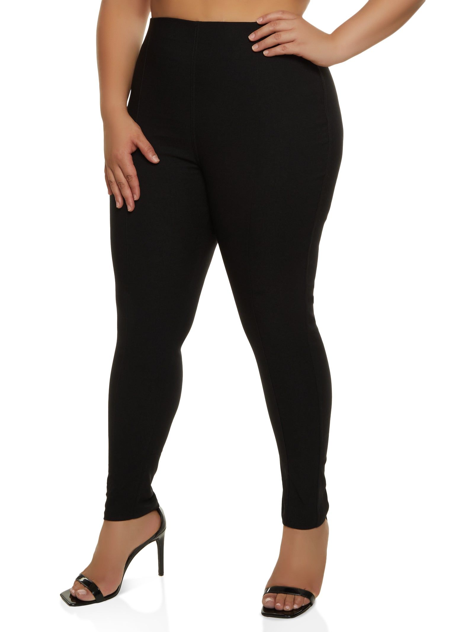 Plus Size Hyperstretch Pintuck Pull On Skinny Pants sold by Rainbow