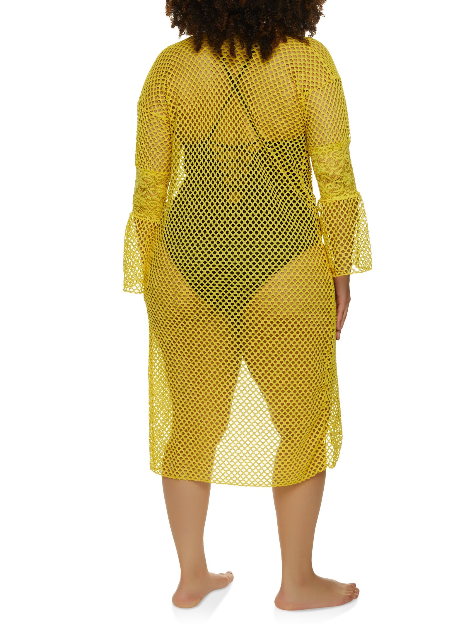 Lace Sleeve Fishnet Cover Up sold by Rainbow product image thumbnail 3