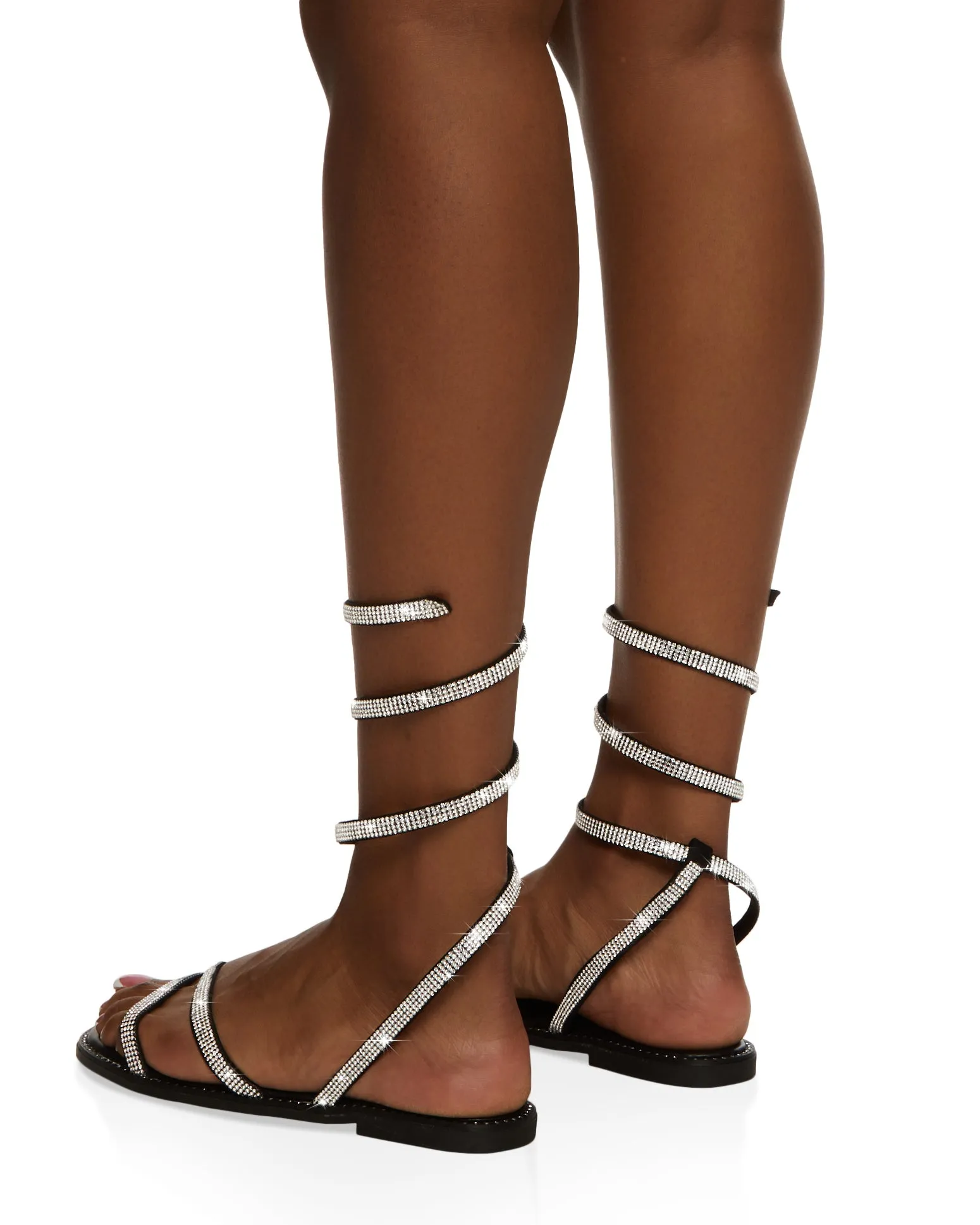 Rhinestone Wrap Around Flat Sandals sold by Rainbow product image thumbnail 3