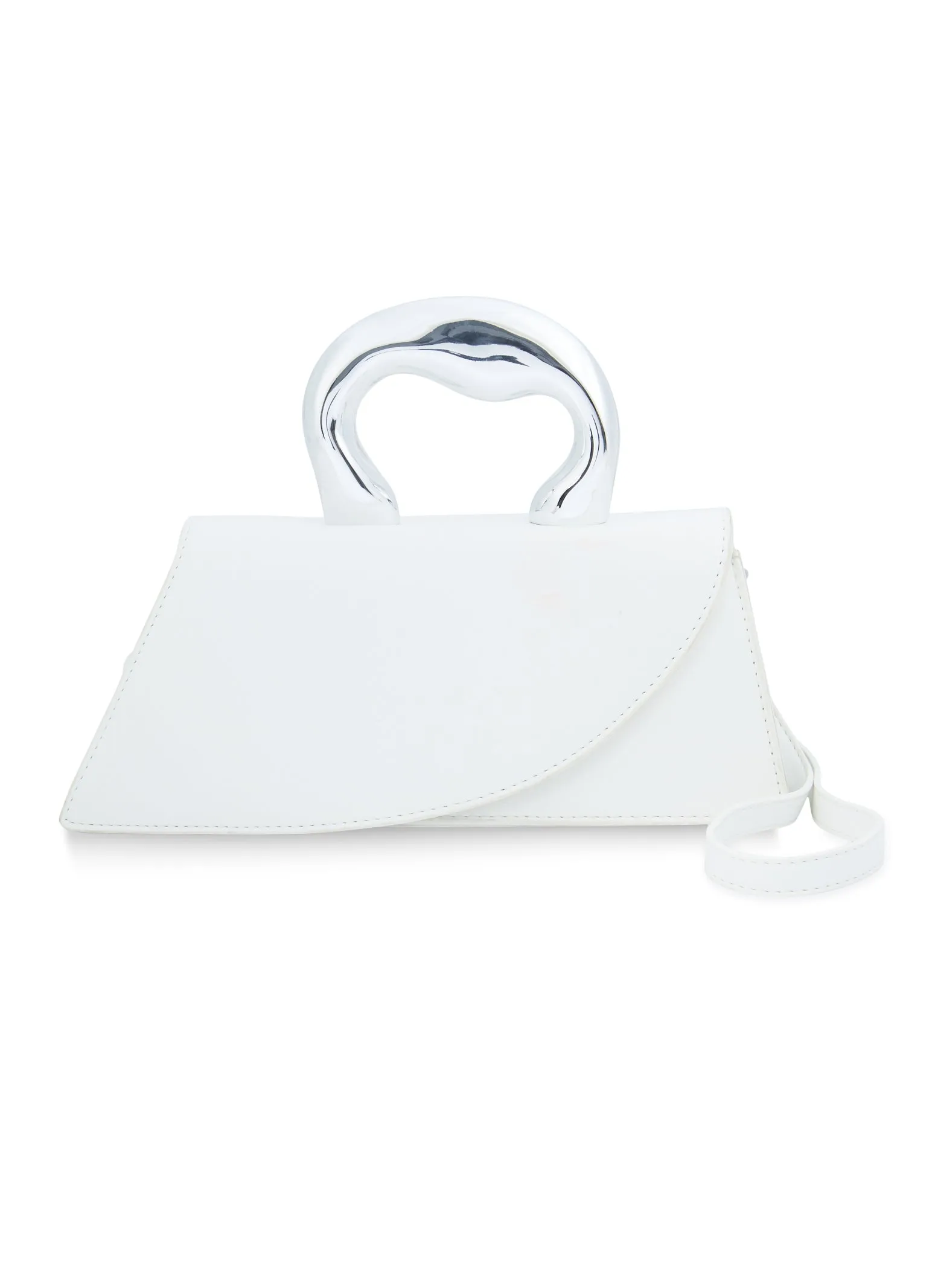 Asymmetrical Metallic Handle Crossbody Clutch Bag sold by Rainbow product image thumbnail 3