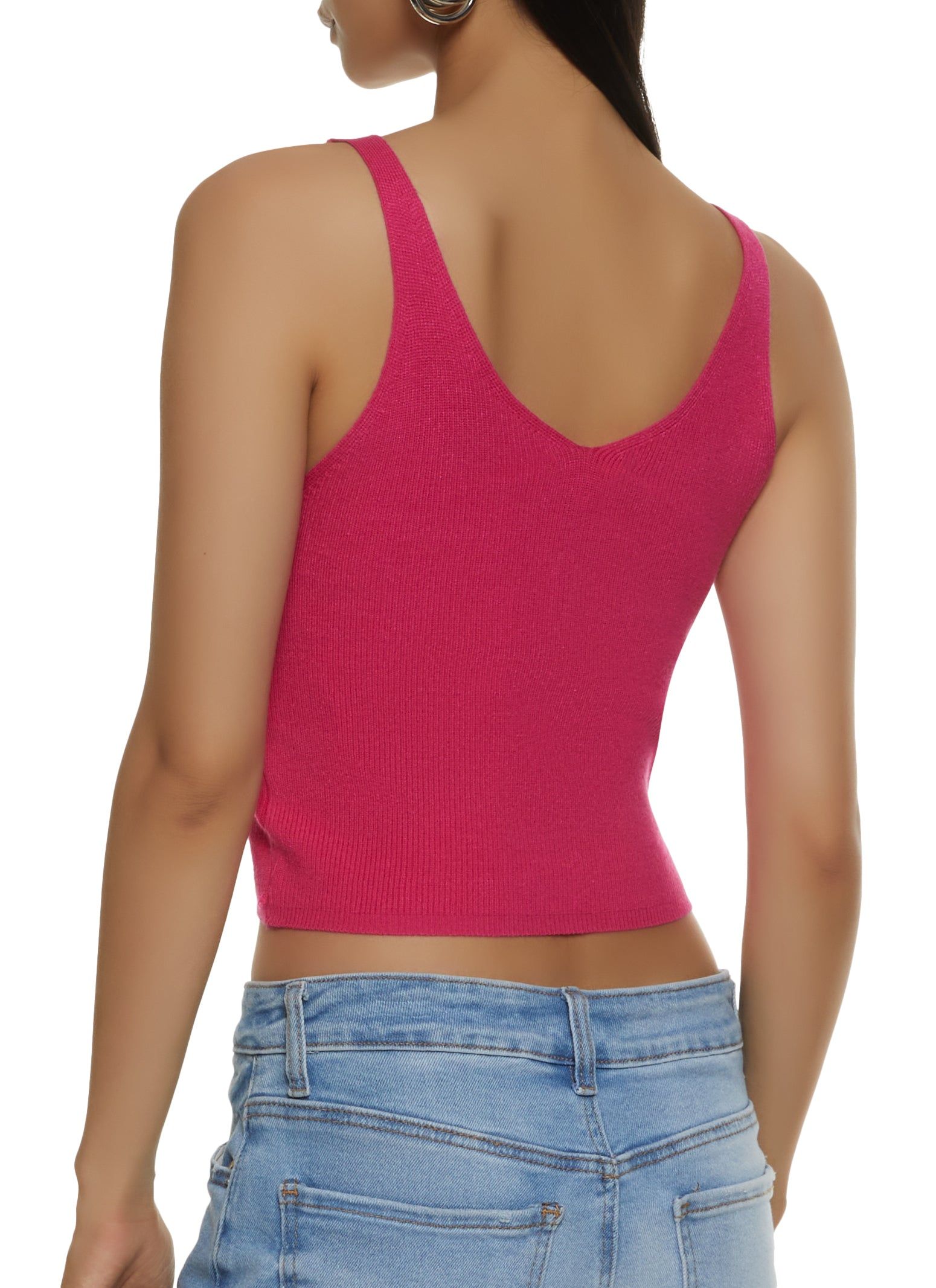 Ribbed Rhinestone Studded Tank Top sold by Rainbow product image thumbnail 2